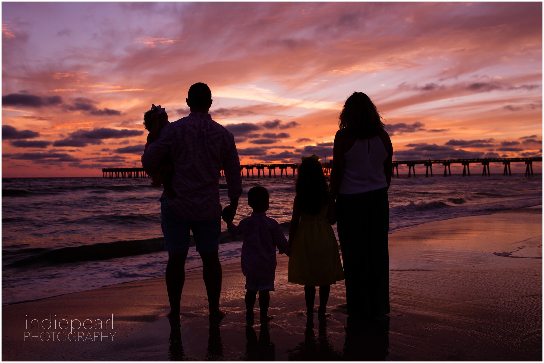 Family Beach Photo Silhouette