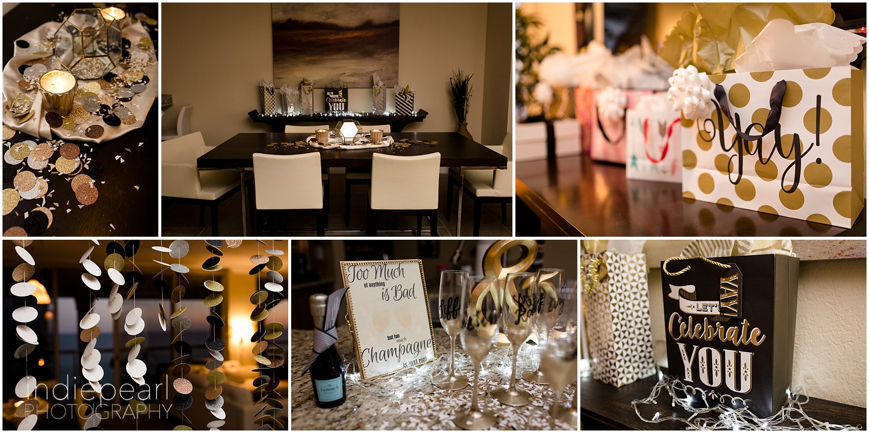 Black and Gold Champagne Bridal Shower