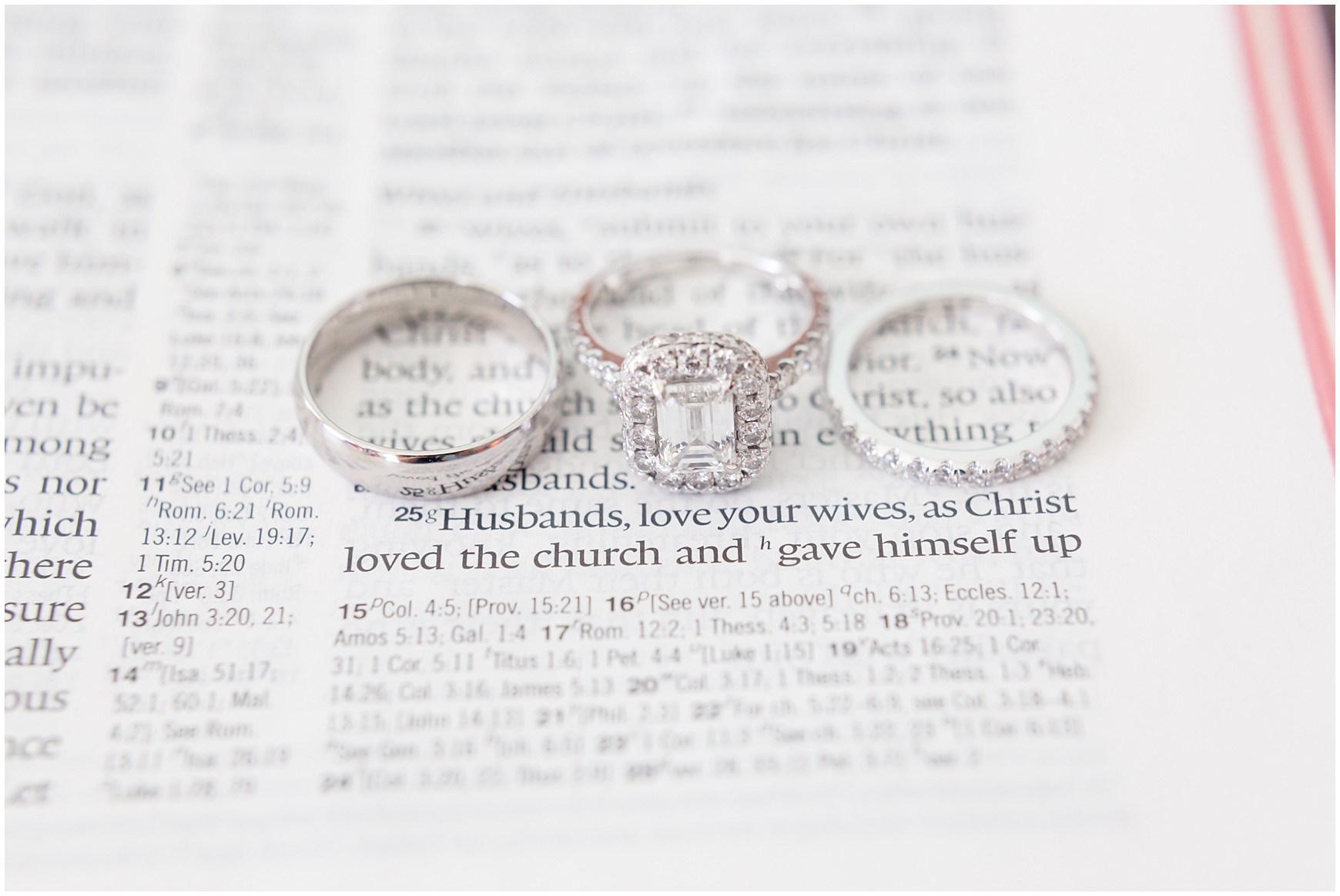 Bride and Groom wedding rings on bible