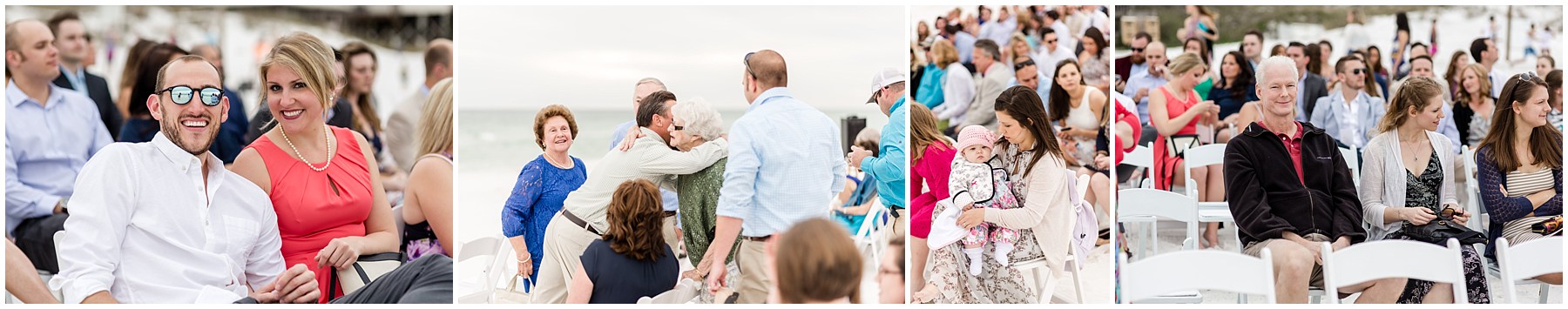 Wedding Ceremony guests on the beach in Destin, FL