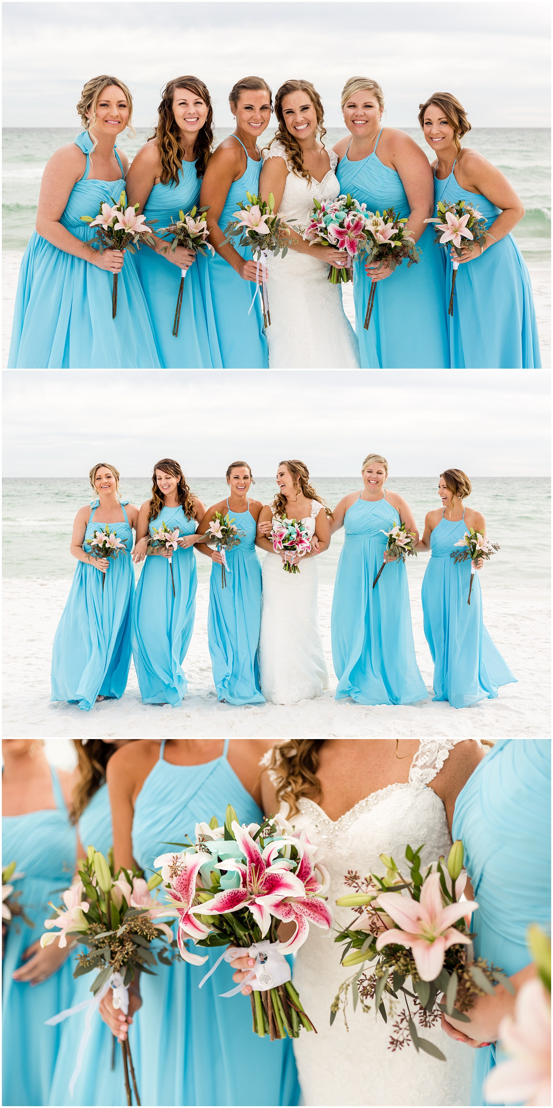 Wedding Party Photos on the beach in Destin, FL