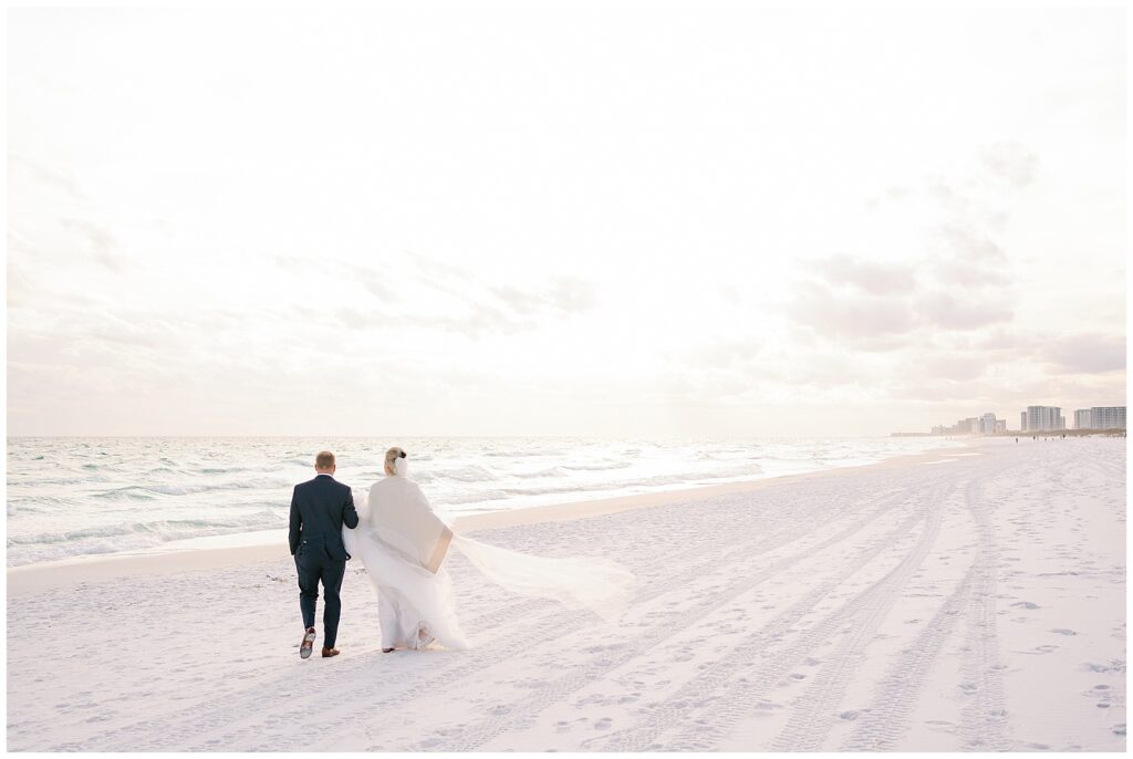 Bride and Groom Portrait on beach in Destin FL