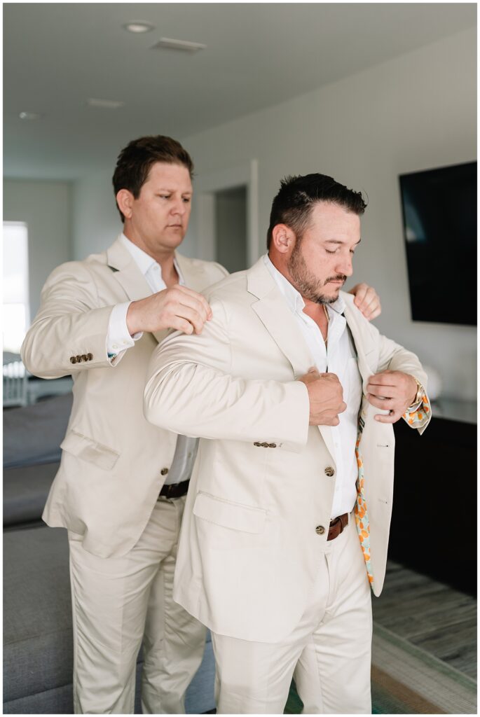 Groom getting ready for a wedding