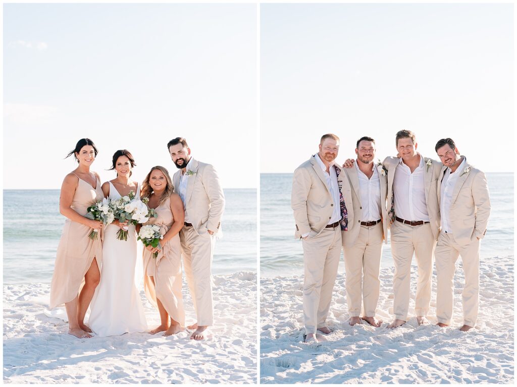 wedding party photos in destin, fl