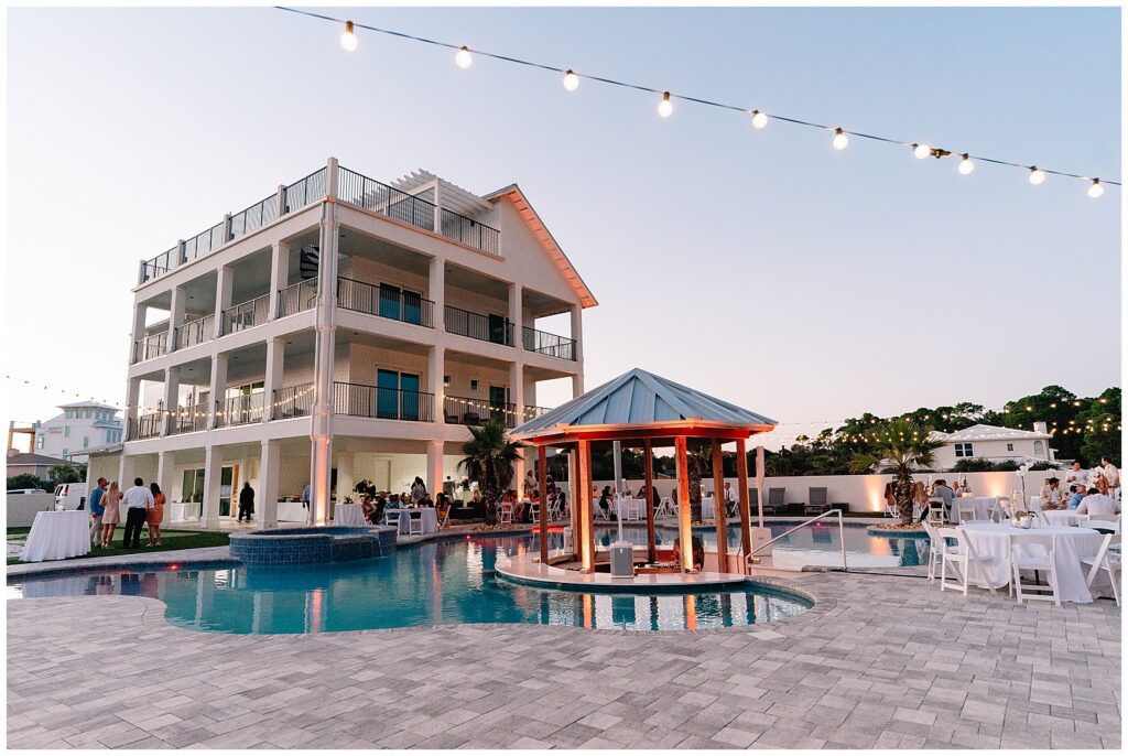 Destin beach house wedding reception details