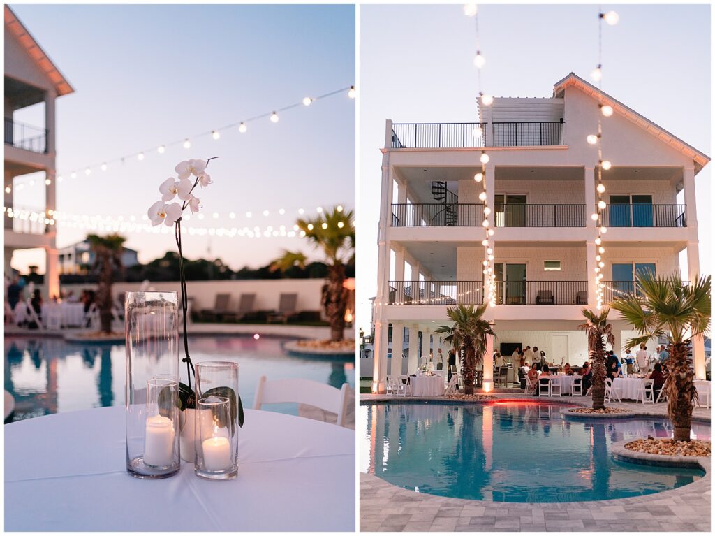 Destin beach house wedding reception details