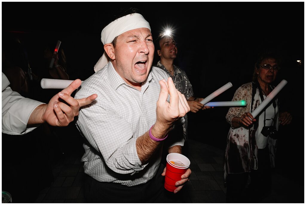 Guests dancing at a wedding